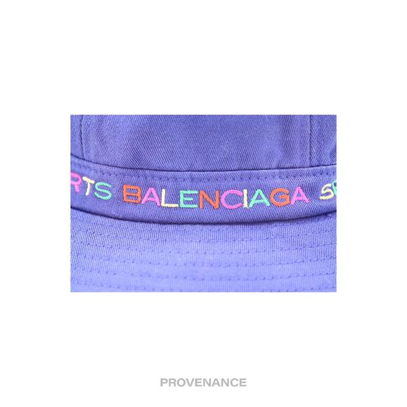 🔴 Balenciaga Sports Bucket Hat - Blue Rainbow Multicolor L - Picture 5 of 7